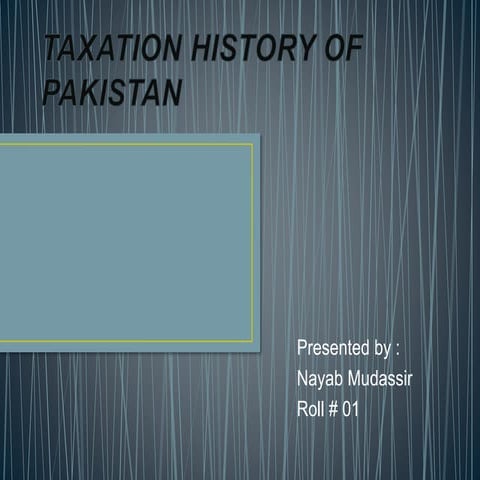 Taxation history of pakistan