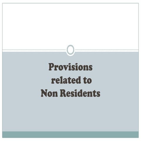 Taxation of Non Residents