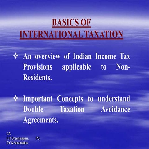 International Taxation - To begin with