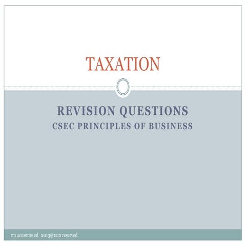Taxation q