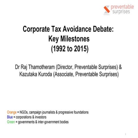 Tax avoidance debate timeline final