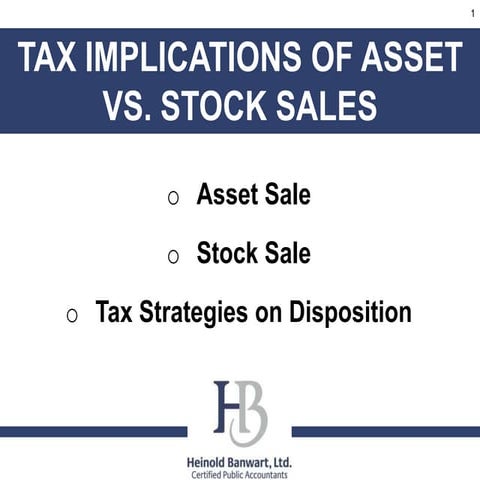 Tax Consequences of Asset vs. Stock Sales | PPTX