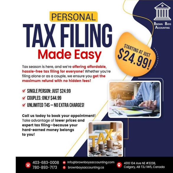 Affordable Personal Tax Filing in Calgary – Starting at Just $24.99 ...