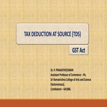 Tax deducted at source   dr. p. pirakatheeswari