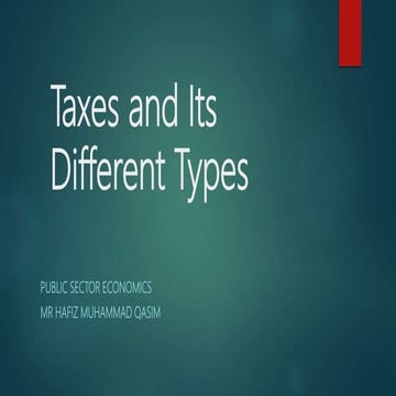 Taxes and its different classification