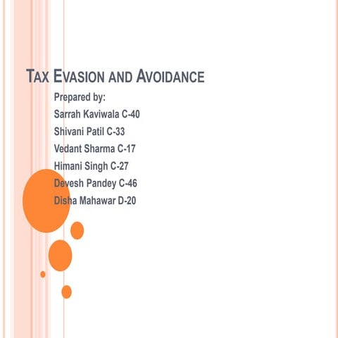 Tax evasion and avoidance