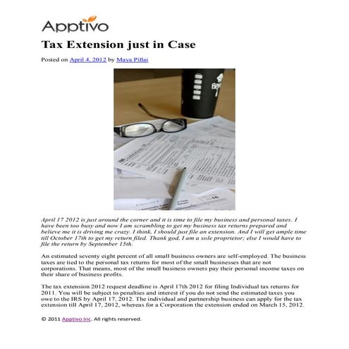 Tax extension just in case