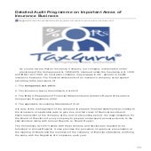 Detailed Audit Programme on Important Areas of Insurance Business