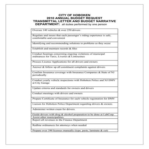 Taxi And Limo Narrative