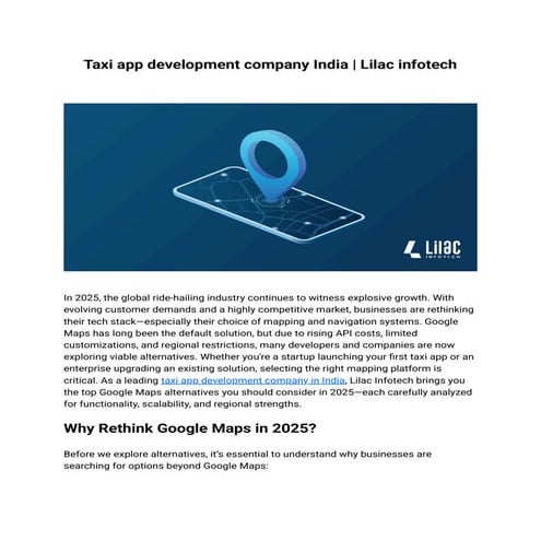 Taxi app development company India | Lilac infotech.pdf