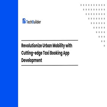 Taxi Booking App Development || TechBuilder