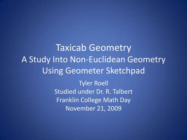 Taxicab Geometry Presentation
