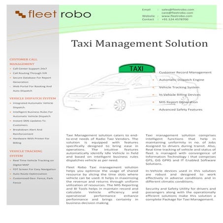 Taxi Management Solutions