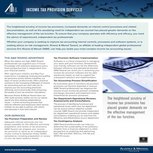 Income Tax Provision Services