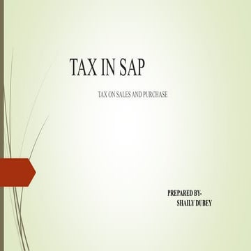 Tax in sap