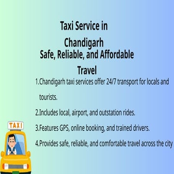 Reliable Taxi Service in Chandigarh | 24/7