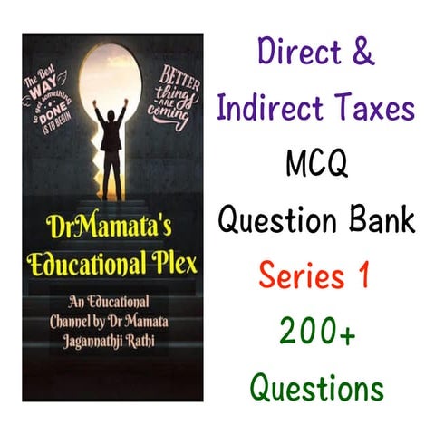 Tax, GST, Direct and Indirect Tax MCQS by Dr Mamata Rathi