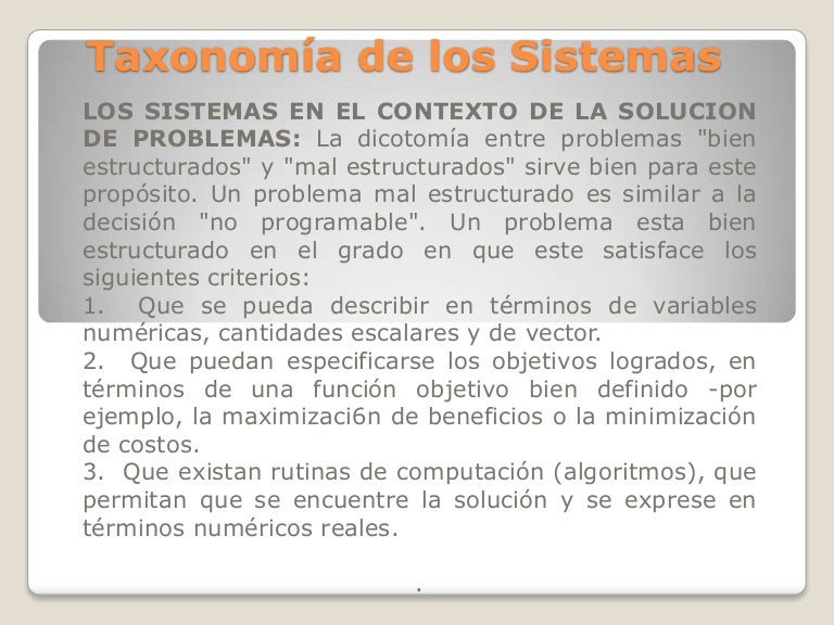 Taxonomía de los sistemas