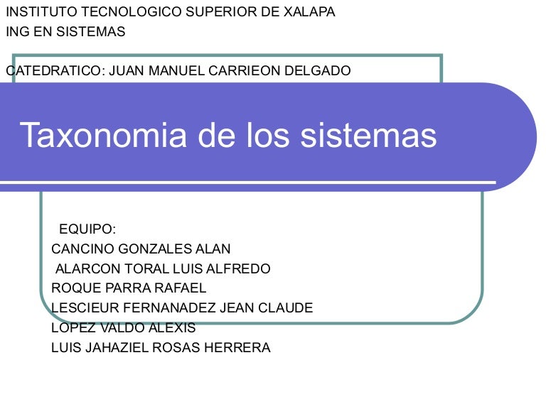 Taxonomia de los sistemas