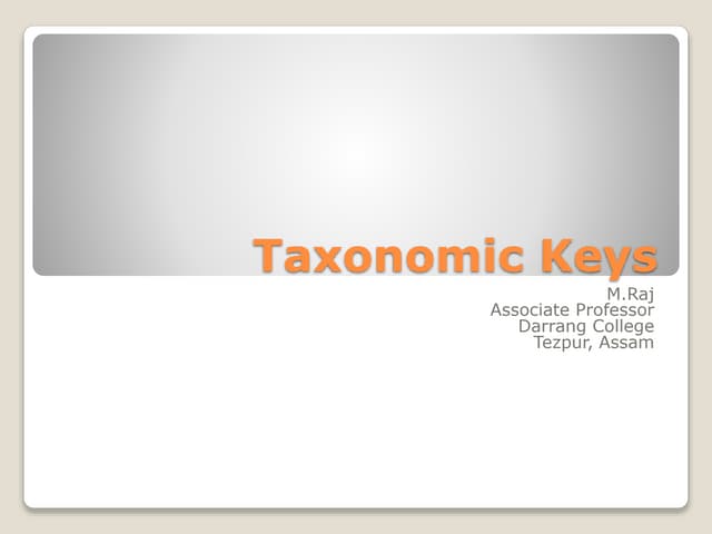 Taxonomic keys
