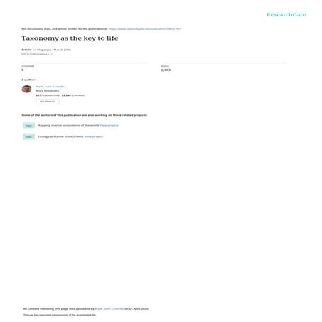 Taxonomic keys term paper 1