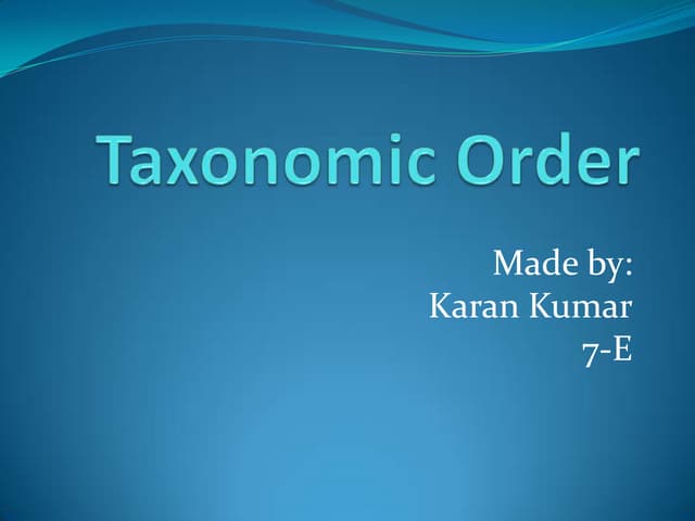 Taxonomic order
