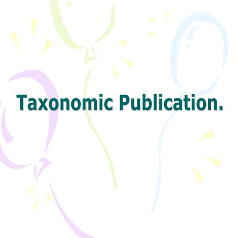 Taxonomic publication