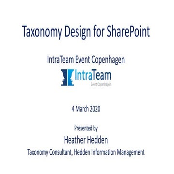 Taxonomy Design for SharePoint