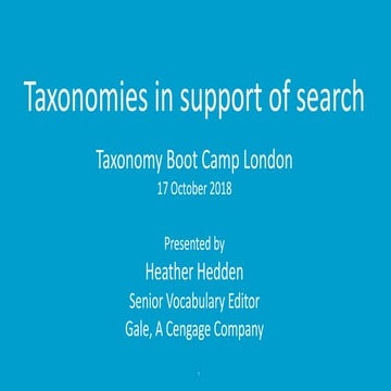 Taxonomies in Support of Search