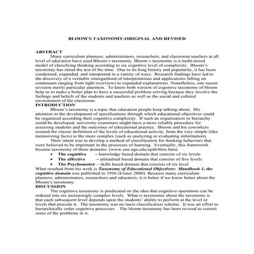 Taxonomy bloom revised & original