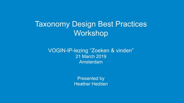 Taxonomy design best practices 