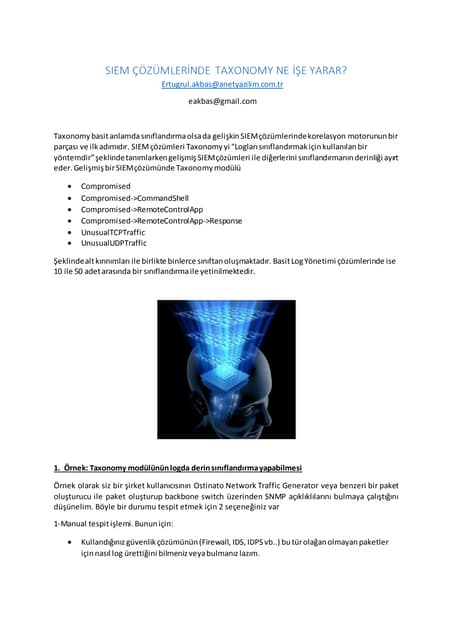 SIEM ÇÖZÜMLERİNDE TAXONOMY NE İŞE YARAR?