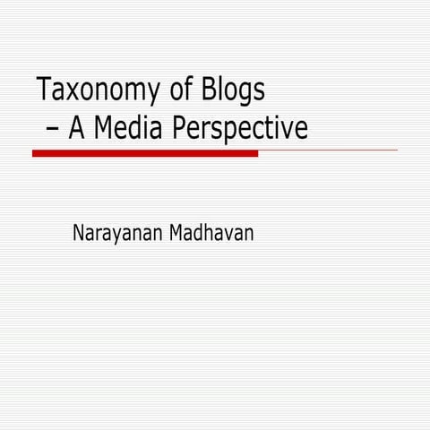Taxonomy Of Blogs  June 7