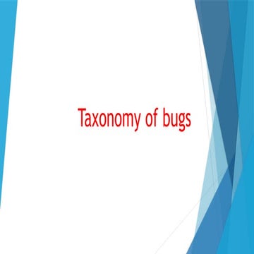 Taxonomy of bugs total topic covered presentation