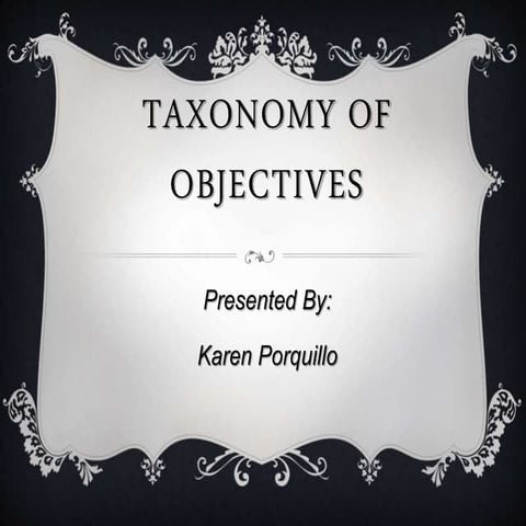 Taxonomy of objectives