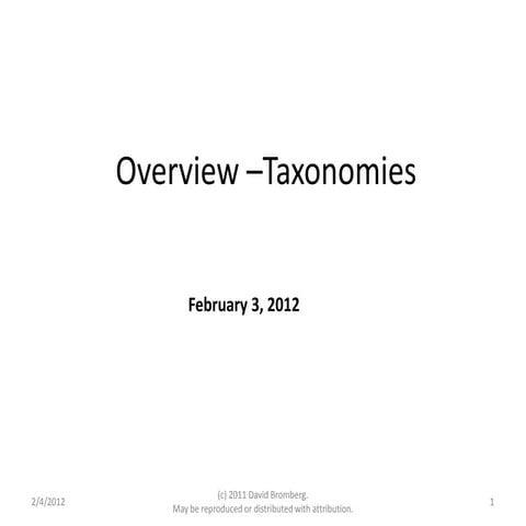 Taxonomies - An Executive Summary