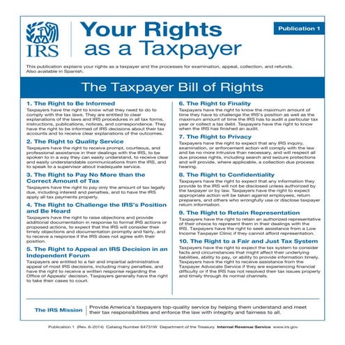 Taxpayer Bill of Rights - IRS