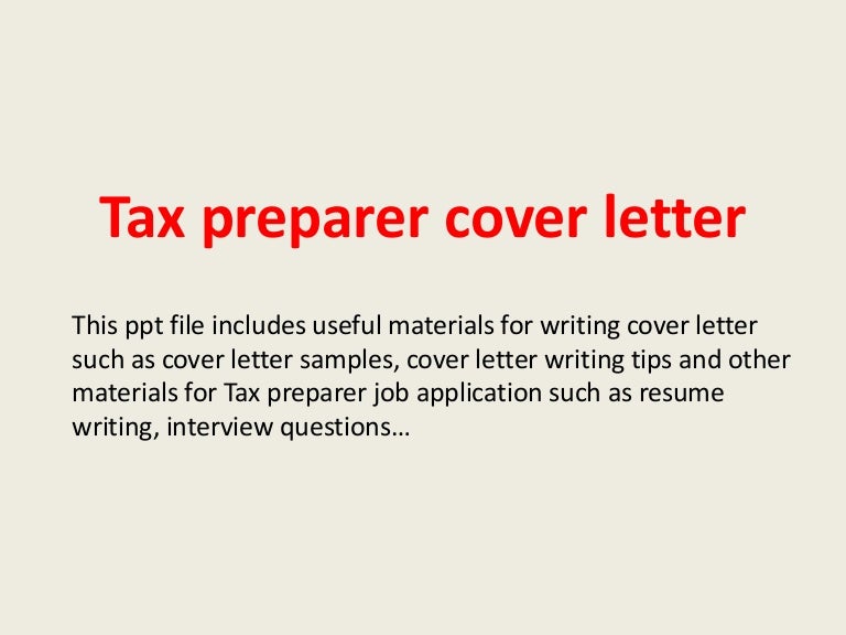 tax preparer cover letter