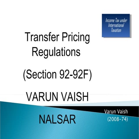 Transfer Pricing Regulations