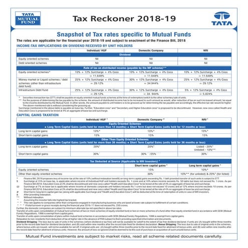 Tax reckoner 2018 19
