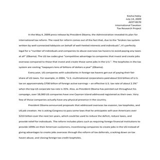 International Taxation - Tax Resear...