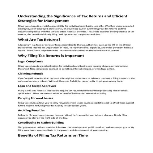 Professional Tax Return Services - Maximize Your Refund & Minimize Stress