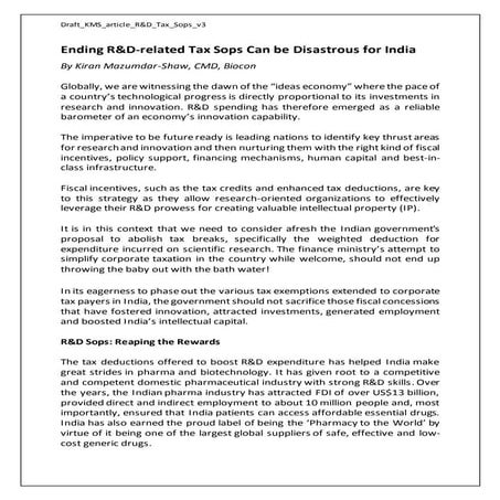 Measuring Impact and Outcome of Tax SOPs Offered to Corporate Tax Payers