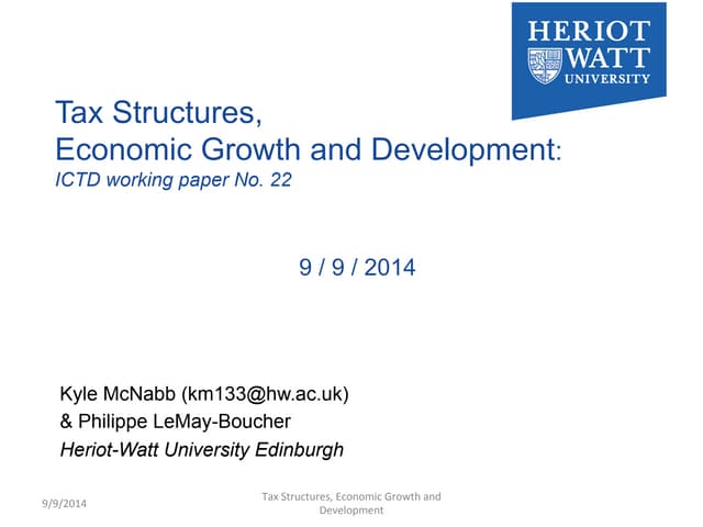 Tax structures, economic growth and development
