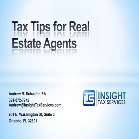 Tax Tips for Real Estate Agents