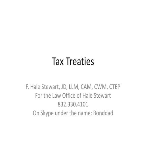 Tax treaties presentation