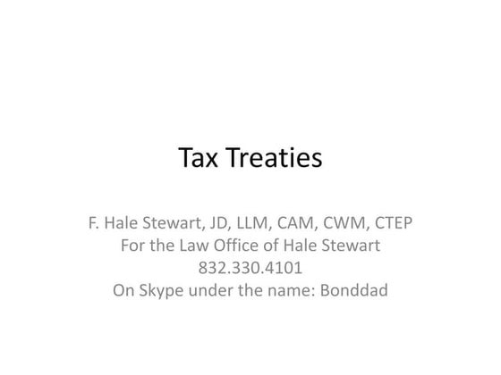 Tax treaties presentation
