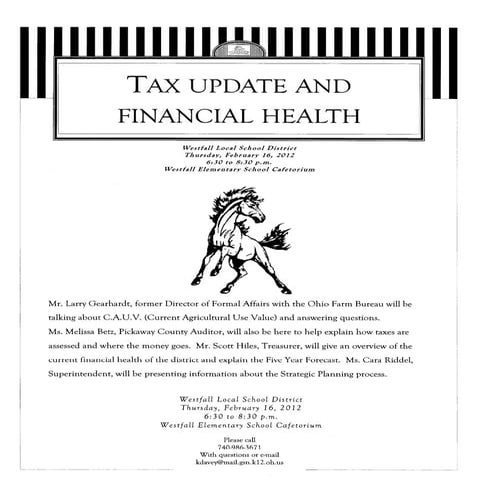 Tax Update and Financial Health of the District 