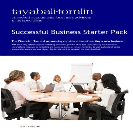 Tayabali Tomlin Successful Business Starter Pack 2010