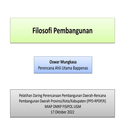 Apa Itu Filosofi Perencanaan Pembangunan